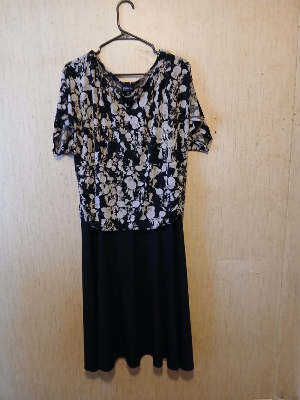 In Focus Black & White Floral Midi Dress